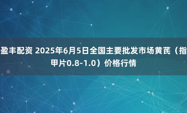 盈丰配资 2025年6月5日全国主要批发市场黄芪（指甲片0.8-1.0）价格行情