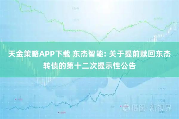 天金策略APP下载 东杰智能: 关于提前赎回东杰转债的第十二次提示性公告